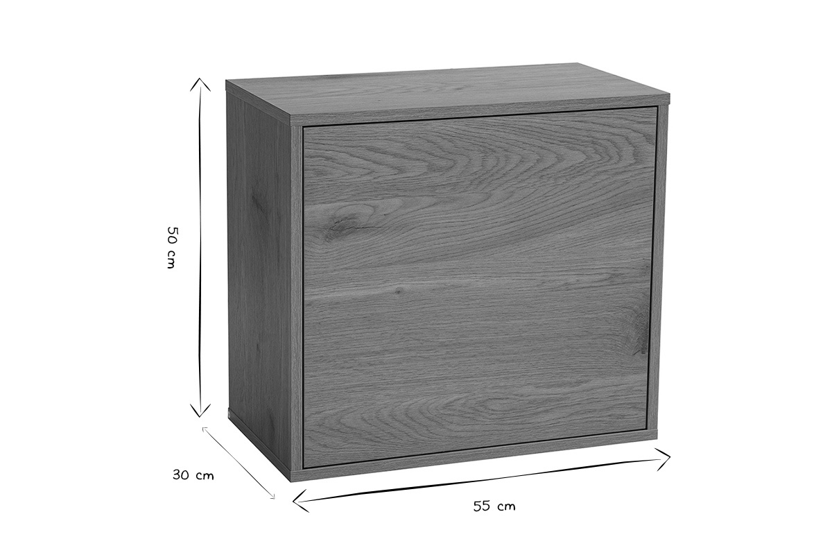 Rangement mural finition bois clair ch�ne L55 cm FLEXO