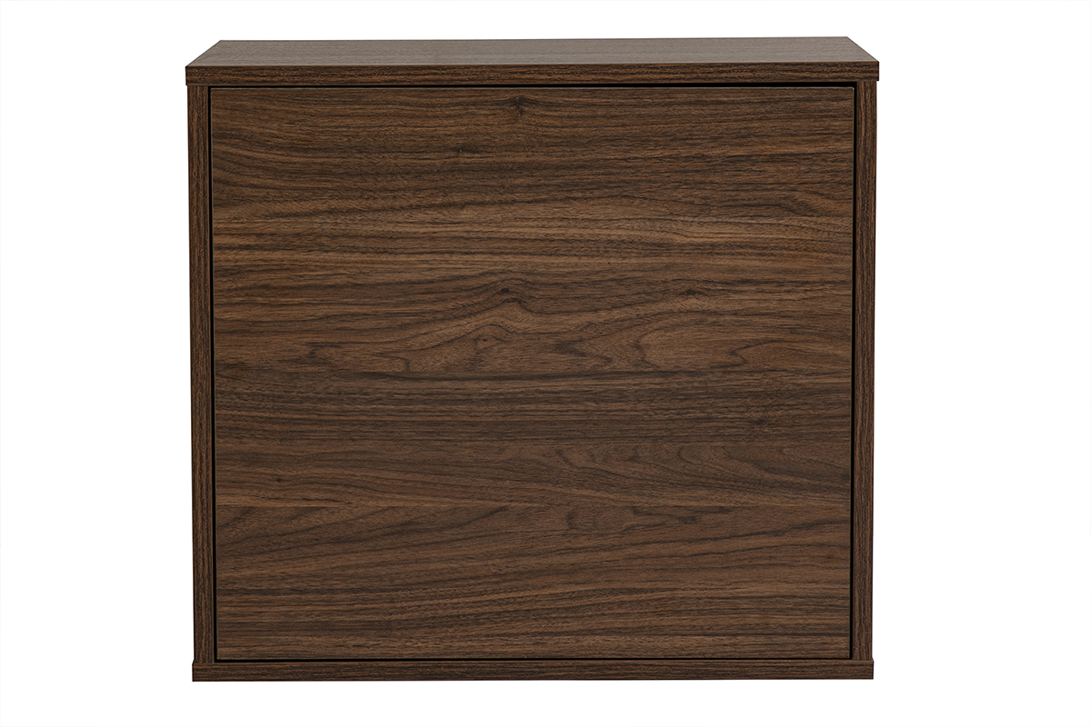 Rangement mural finition bois fonc� noyer L55 cm FLEXO