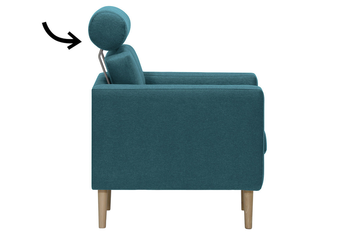 Repose-t�te amovible en tissu bleu canard ELFE