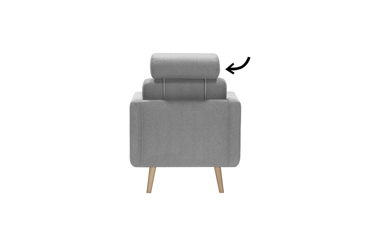 Repose-t�te amovible en tissu gris clair ELFE