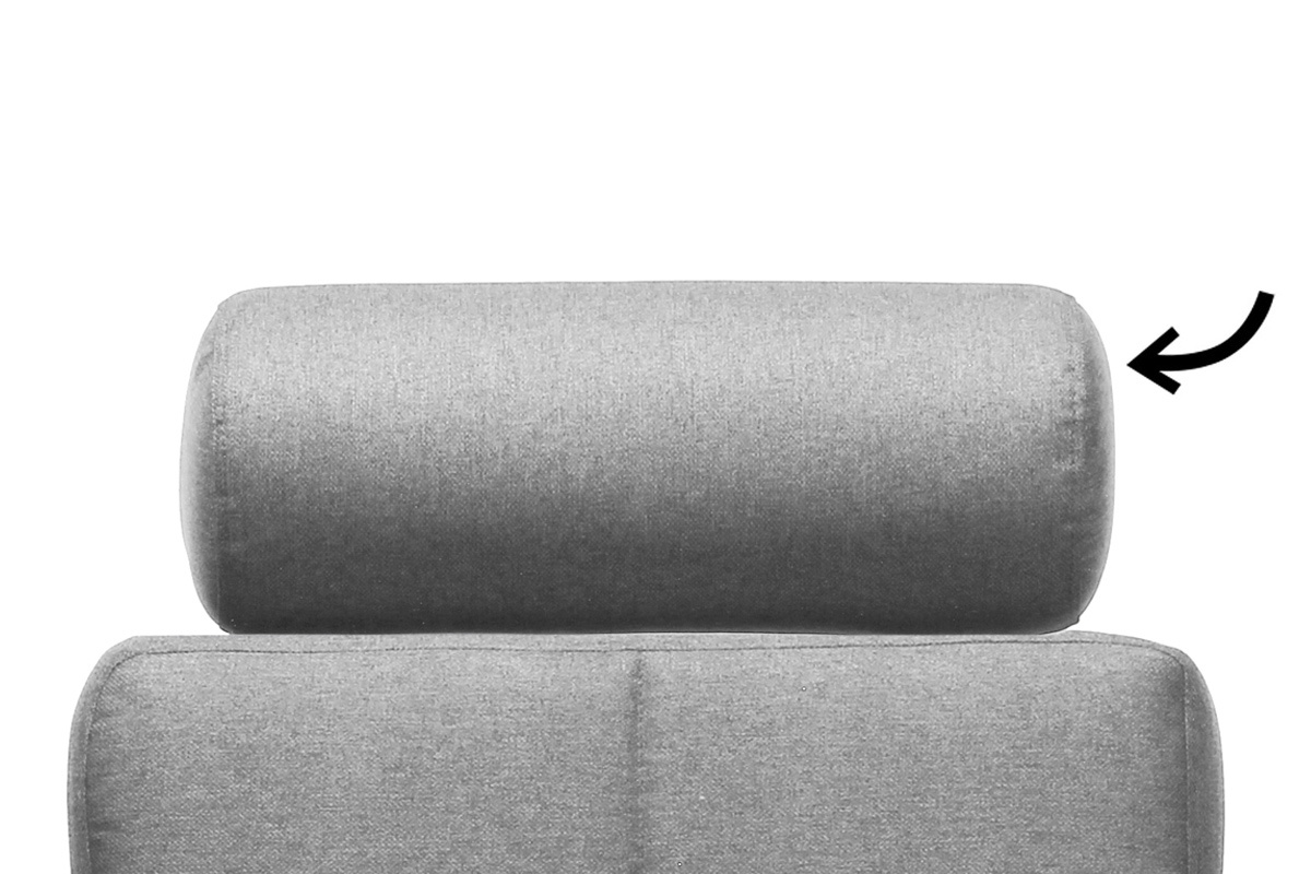 Repose-t�te amovible en tissu gris clair ELFE