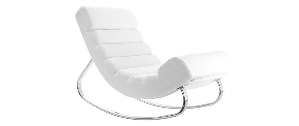Rocking chair design blanc TAYLOR