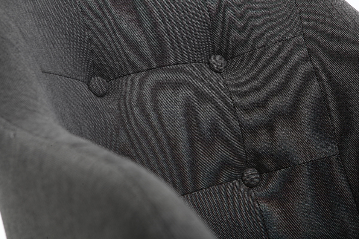 Rocking chair design en tissu gris fonc BALTIK