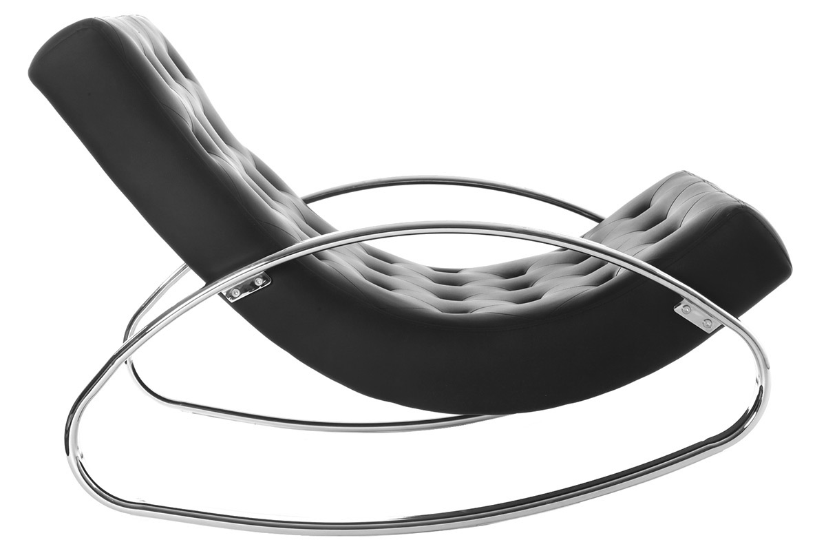 Rocking chair design noir CHESTY