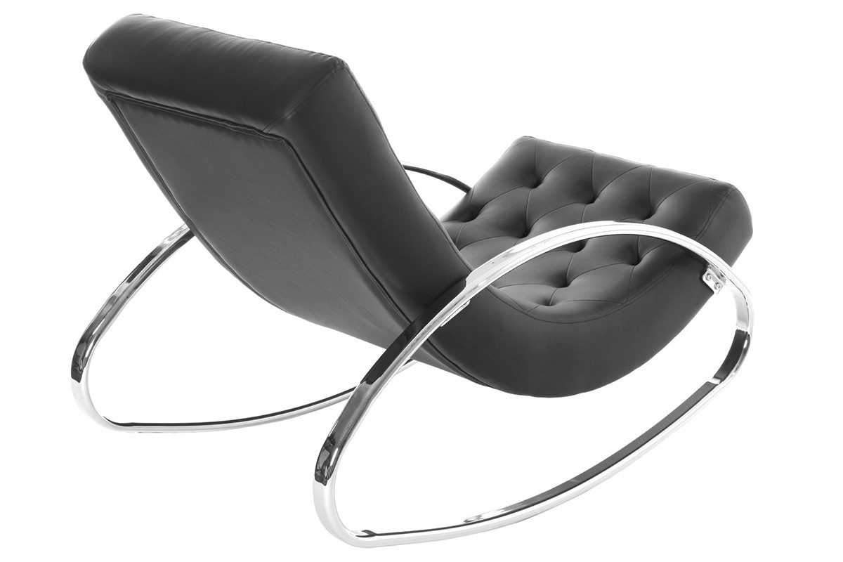 Rocking chair design noir CHESTY