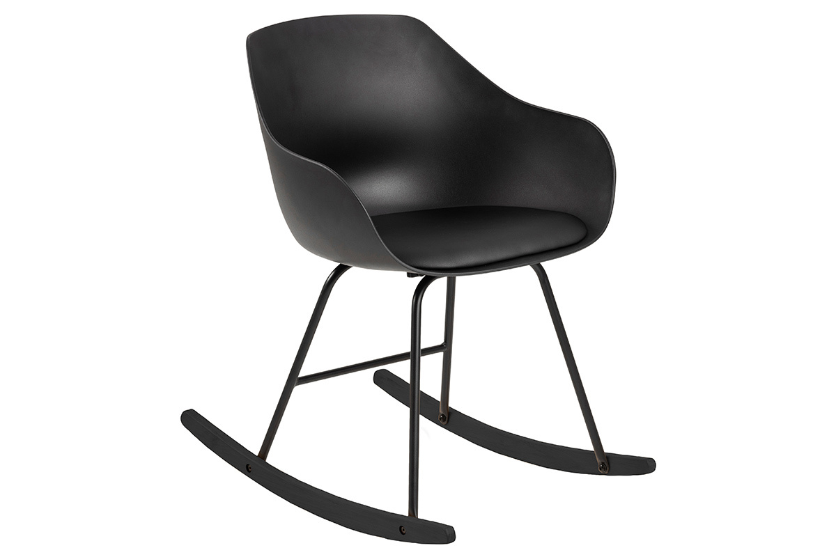 Rocking chair design noir KAALA
