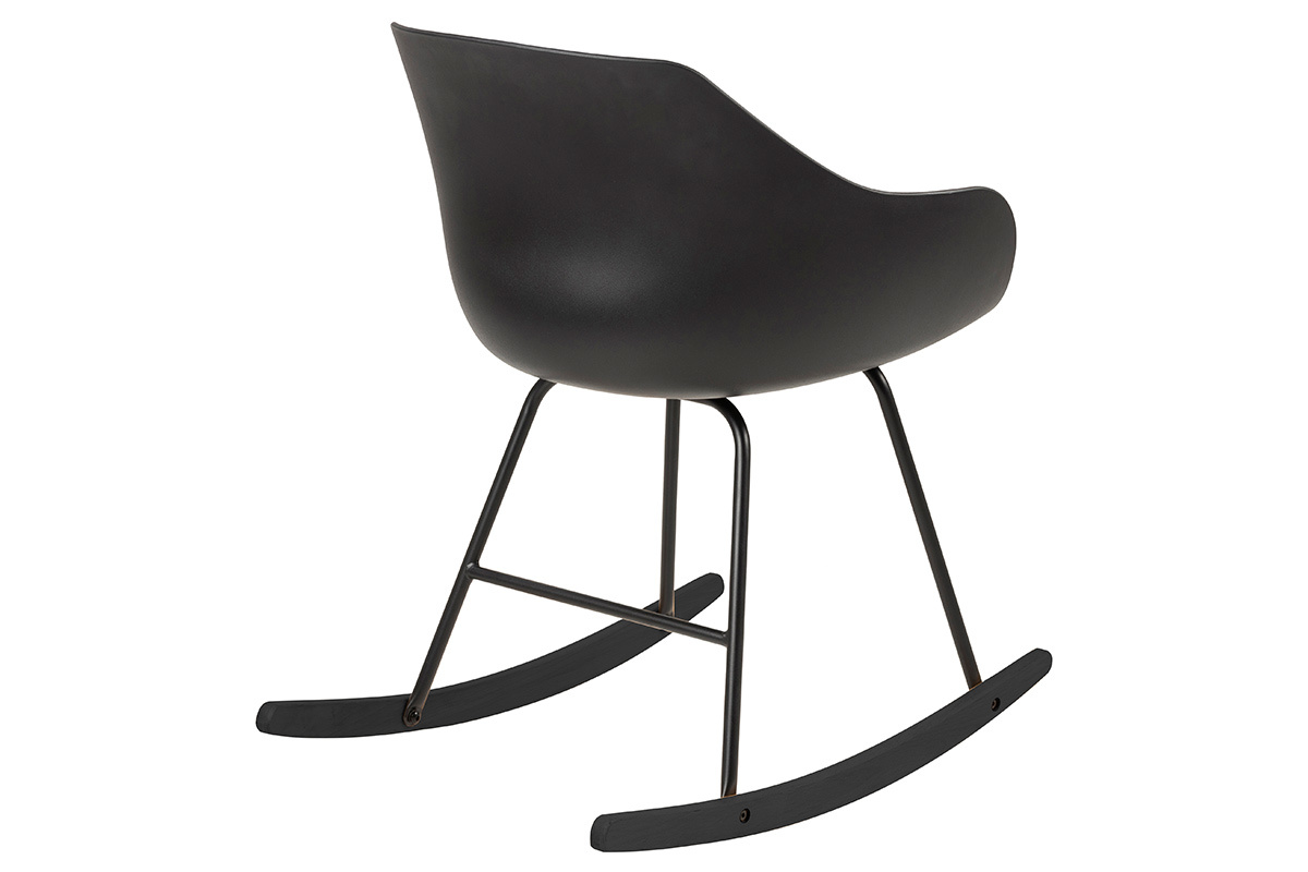 Rocking chair design noir KAALA