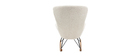Rocking chair design tissu blanc effet peau de mouton ESKUA