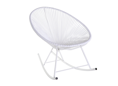 Rocking chair en fils de résine blanc BELLAVISTA - Rocking chair en fils de résine blanc BELLAVISTA