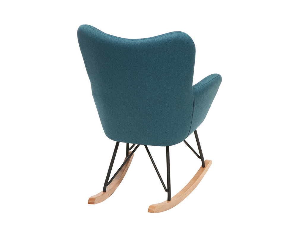 Rocking Chair Enfant Tissu Bleu Canard Pieds Metal Et Chene Baby Bristol Miliboo Rocking Chair Enfant Tissu Bleu Canard Pieds Metal Et Chene Baby Bristol Miliboo
