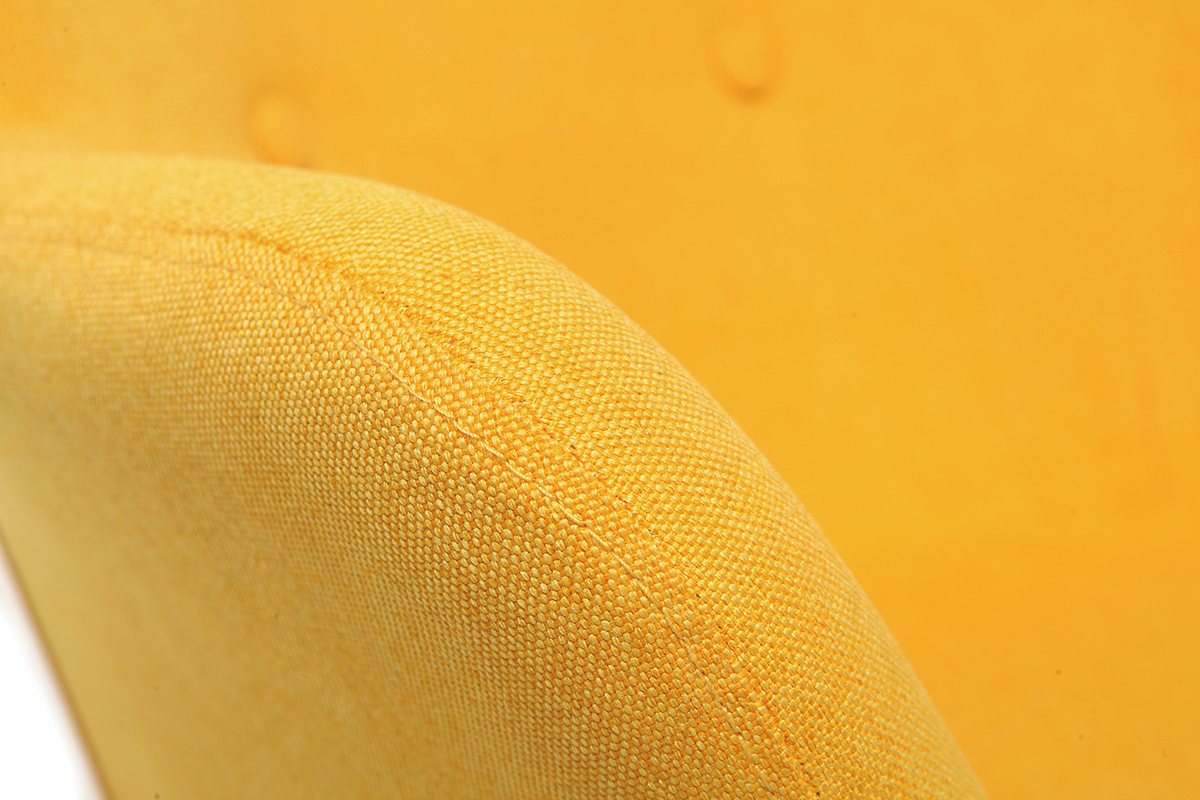 Rocking chair enfant tissu jaune pieds m�tal et ch�ne BABY BRISTOL