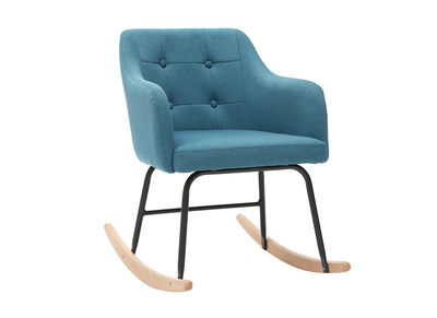 Rocking chair scandinave bleu canard BALTIK - Miliboo & Stéphane Plaza - Rocking chair scandinave bleu canard BALTIK - Miliboo & Stéphane Plaza