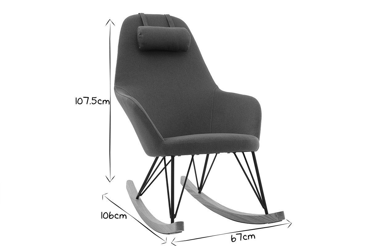 Rocking chair scandinave kaki JHENE