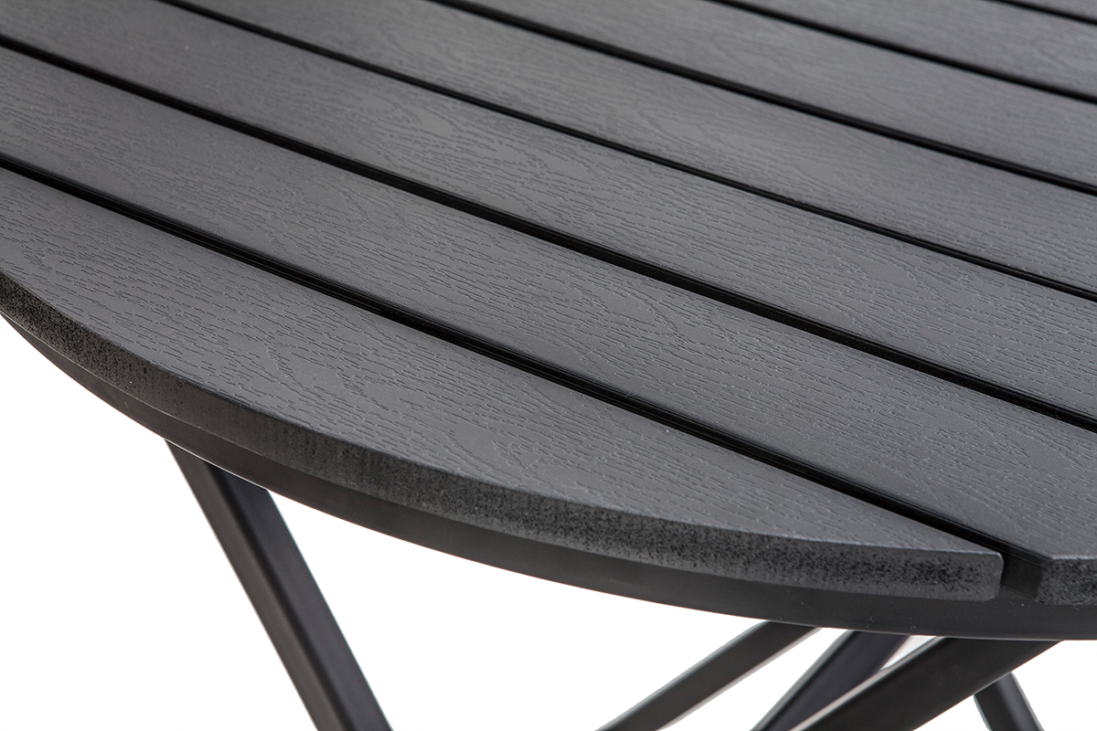 Salon de jardin avec table pliable et 2 chaises empilables bois et mtal BERLINER