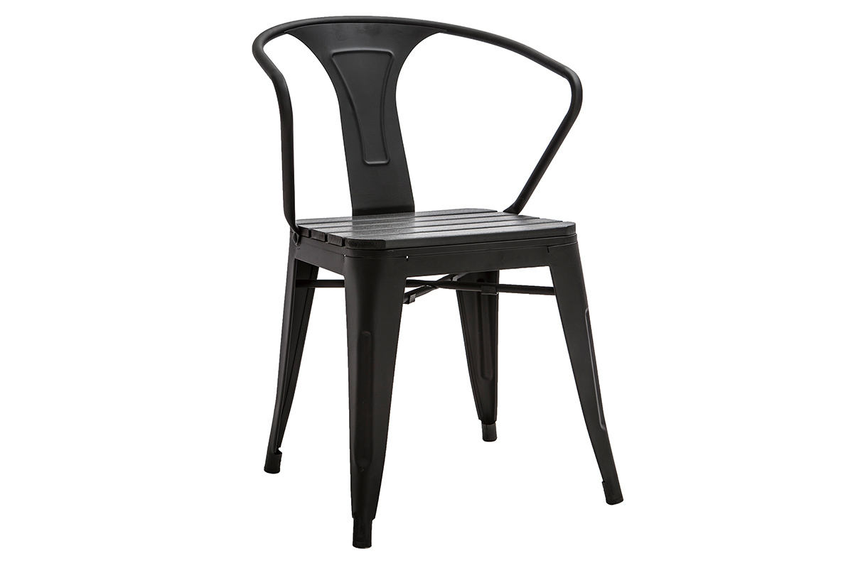 Salon de jardin avec table pliable et 2 chaises empilables bois et mtal BERLINER