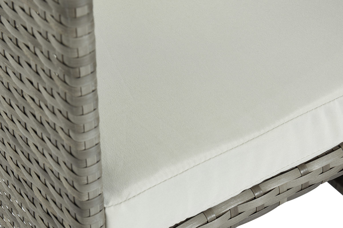 Salon de jardin en rsine tresse avec table et 6 fauteuils gris DALIAS