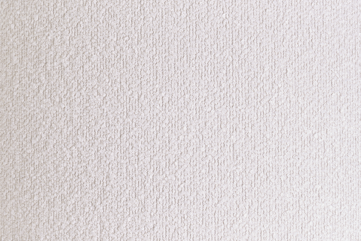 Suspension cylindrique en tissu effet laine boucle blanc et rabane naturelle D50 cm TRAVES