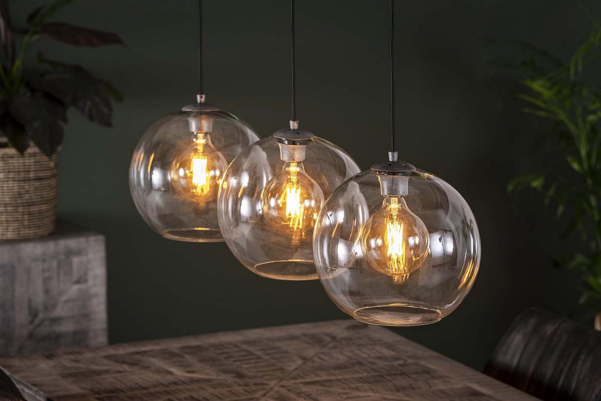 Suspension design en verre souffl� et m�tal vieilli COSMO