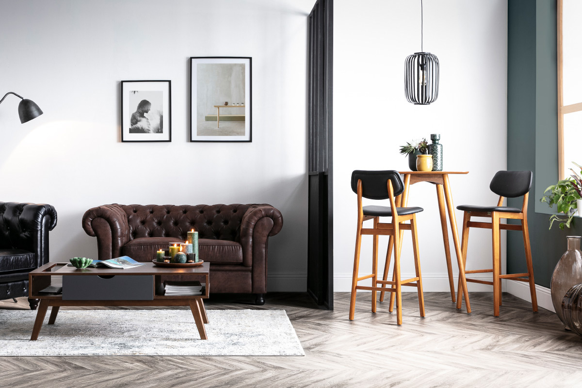 Suspension design m�tal noir ALVEOL