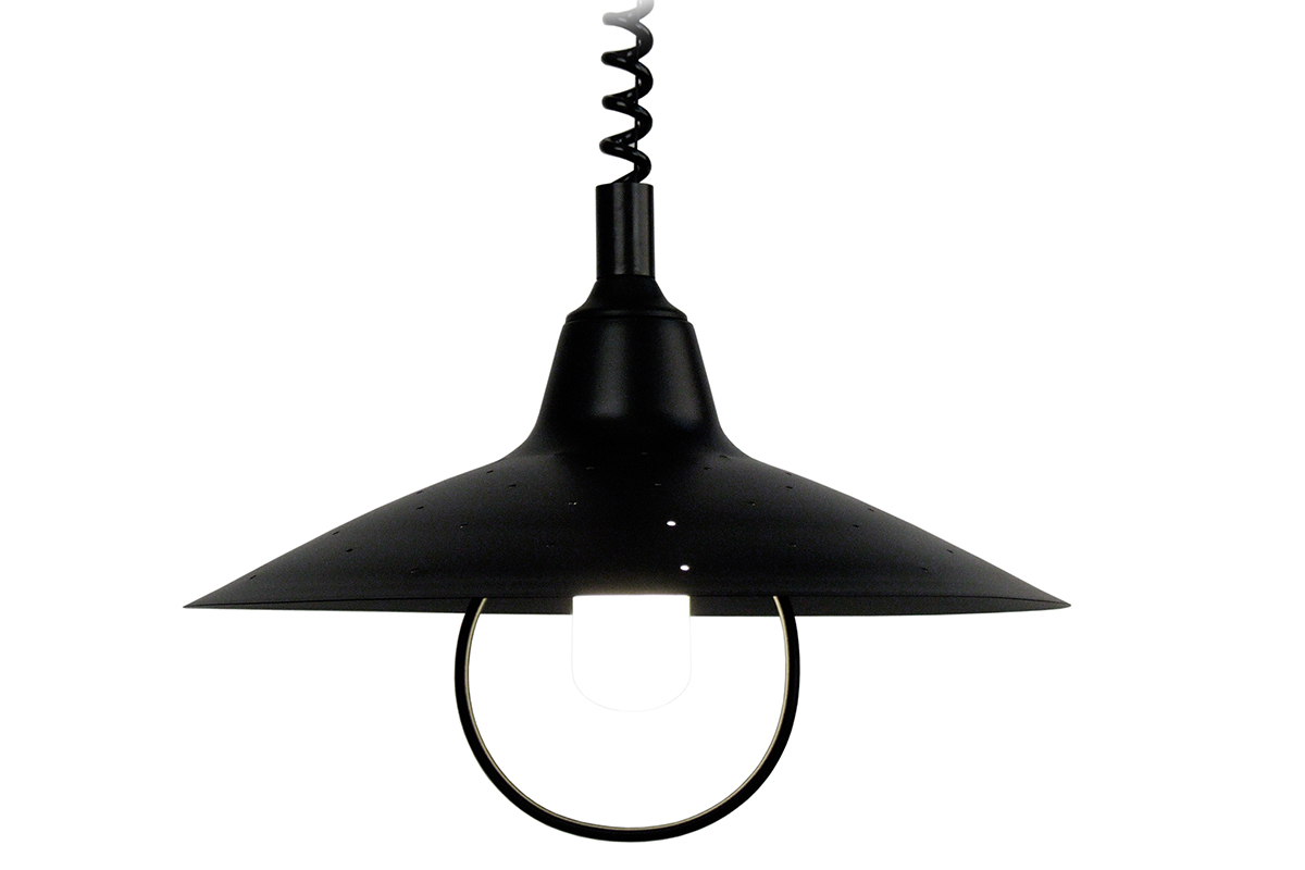 Suspension design m�tal noir OLSON