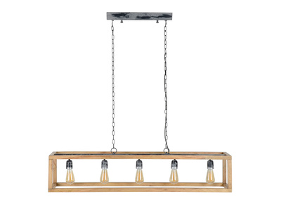 Suspension en manguier 5 ampoules L125 cm BOSCO