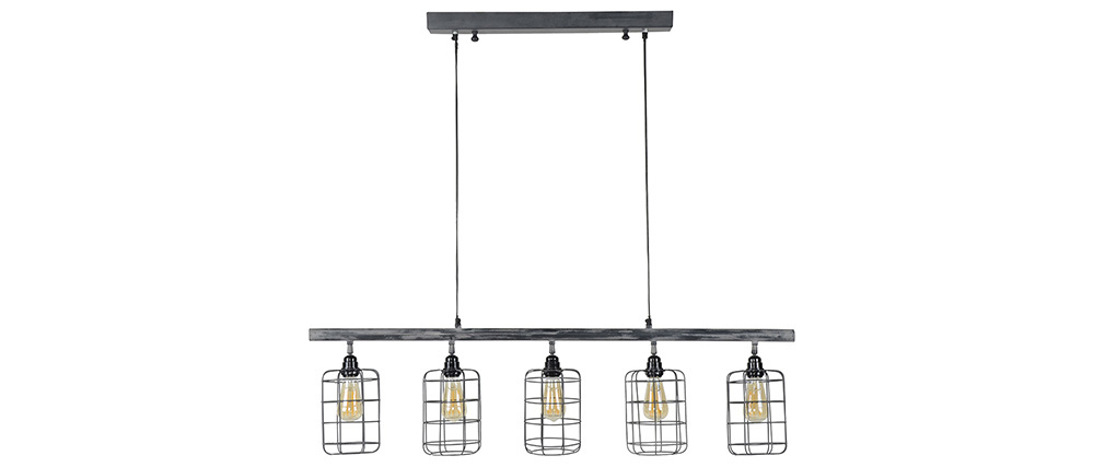 En 5 Métal Miliboo Industrielle Loft Gris Suspension Lampes j3Ac4S5RLq
