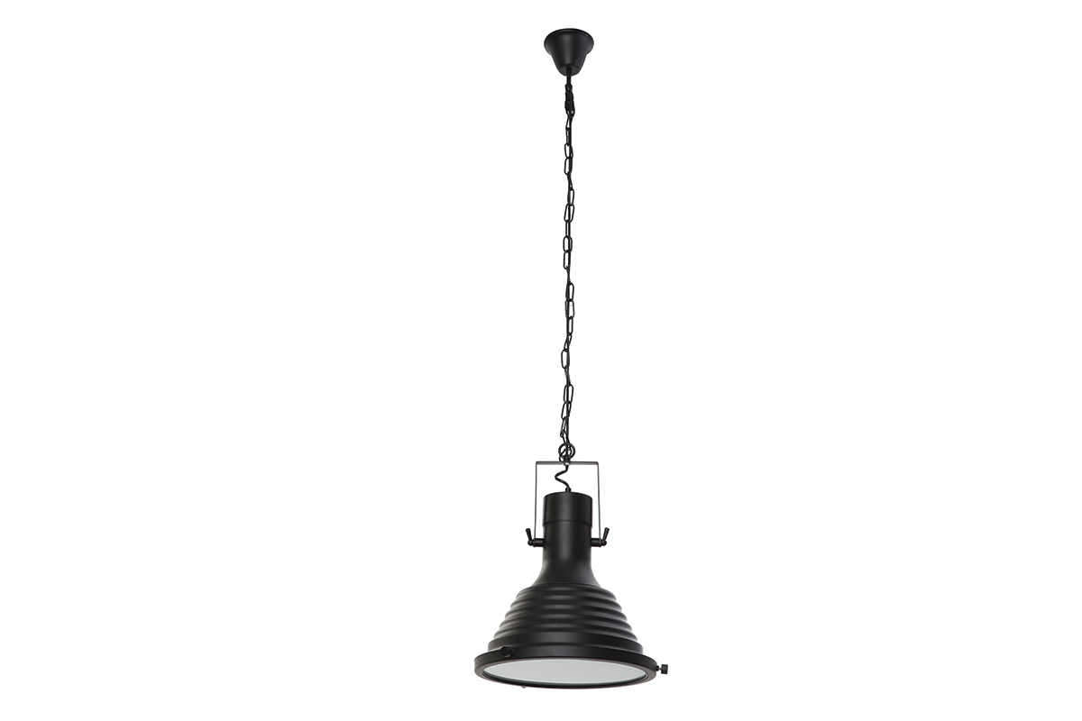 Suspension industrielle noire mat INDUSTRIA