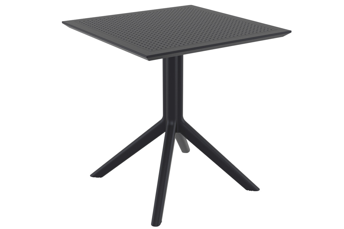 Table  manger carre design noire intrieur / extrieur OSKOL