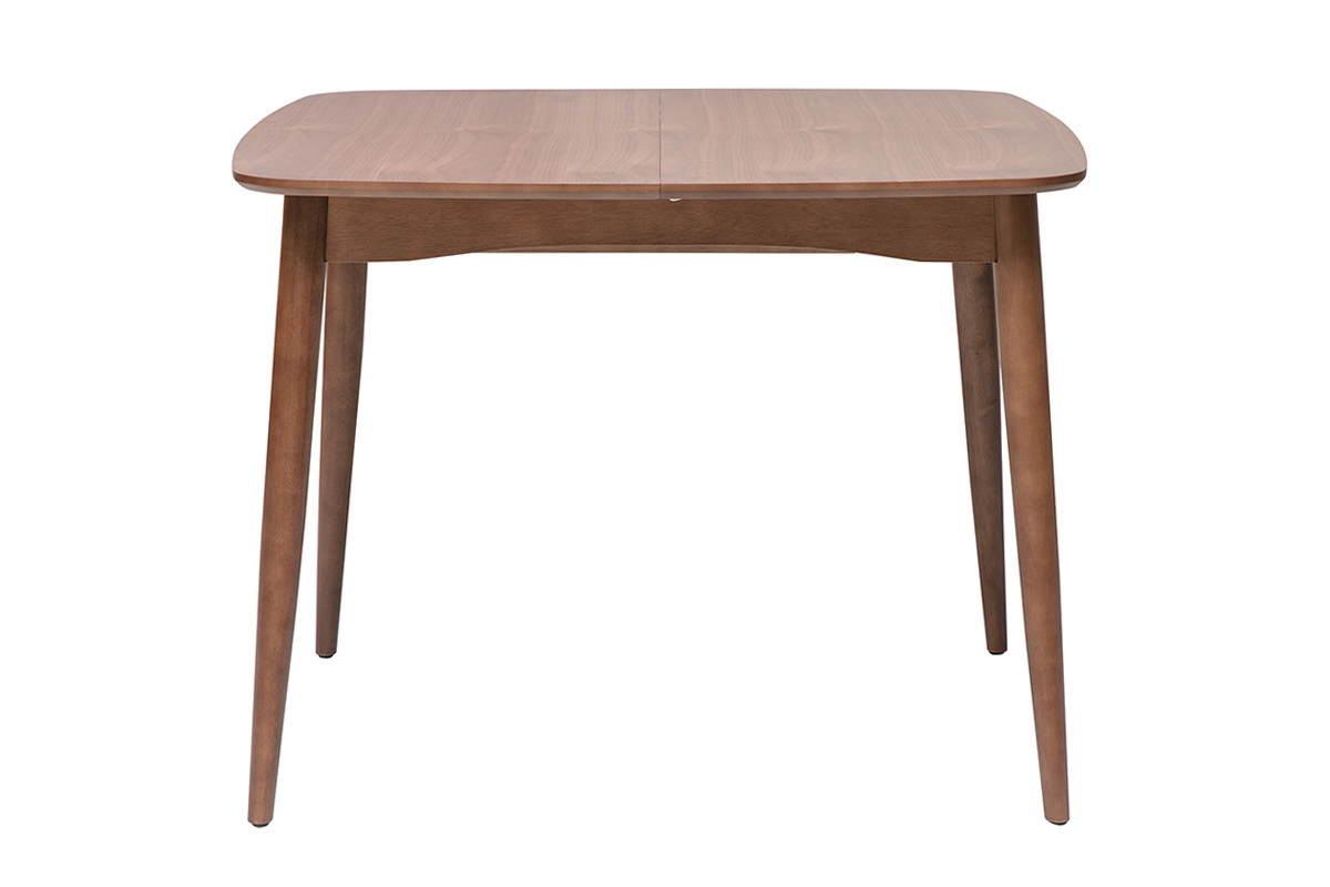 Table � manger carr�e extensible en bois fonc� noyer L100-140 cm HELMA