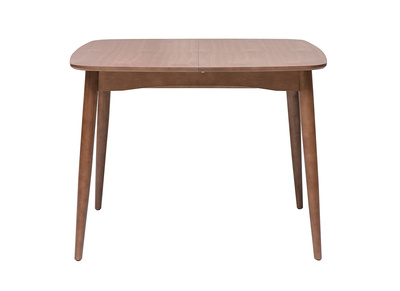 Table &agrave; manger carr&eacute;e extensible en bois fonc&eacute; noyer L100-140 cm HELMA