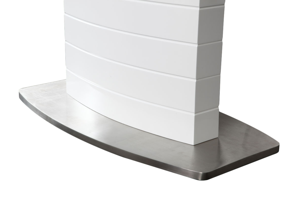 Table � manger design extensible blanc brillant L160-200 cm ERESOS