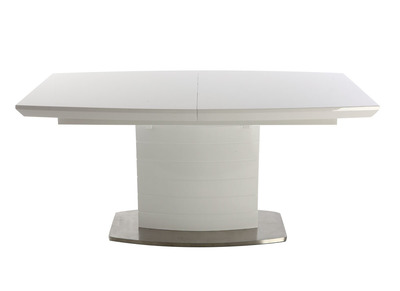 Table &agrave; manger design extensible blanc brillant L160-200 ERESOS
