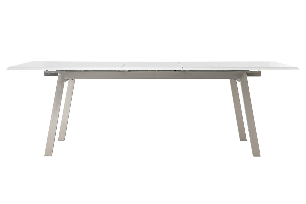 Table  manger design extensible blanche et mtal L188-238 cm MARNY