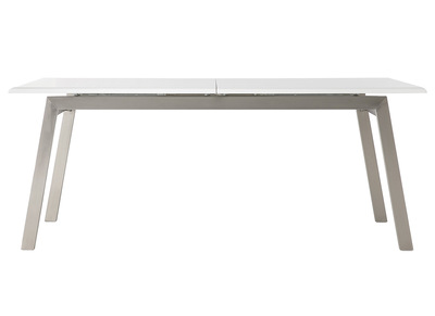 Table &agrave; manger design extensible blanche et m&eacute;tal L190-240 MARNY