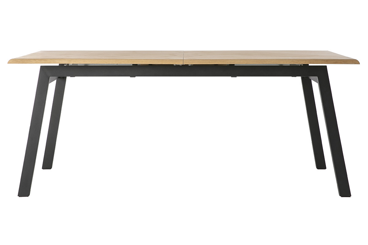 Table � manger design extensible bois ch�ne et m�tal L190-240 MARNY