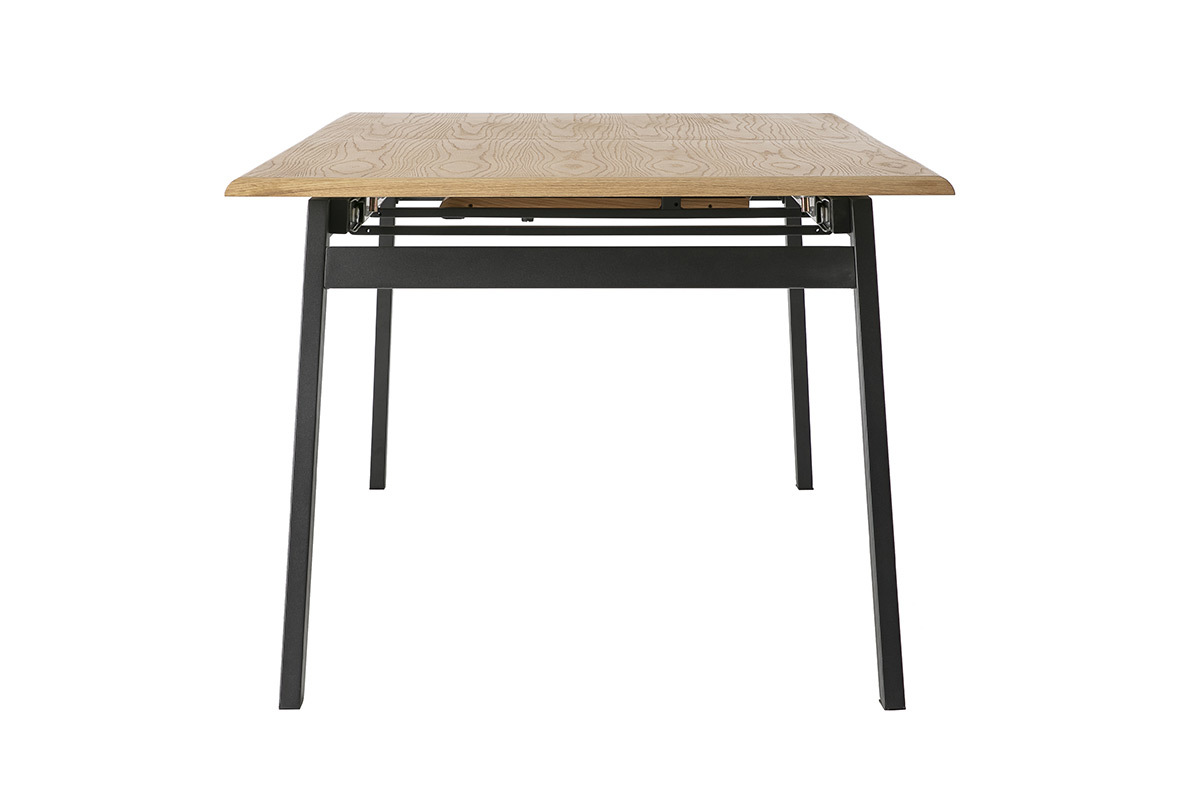 Table � manger design extensible bois ch�ne et m�tal L190-240 MARNY