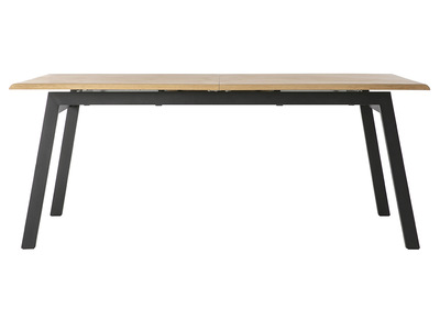 Table &agrave; manger design extensible bois ch&ecirc;ne et m&eacute;tal L190-240 MARNY