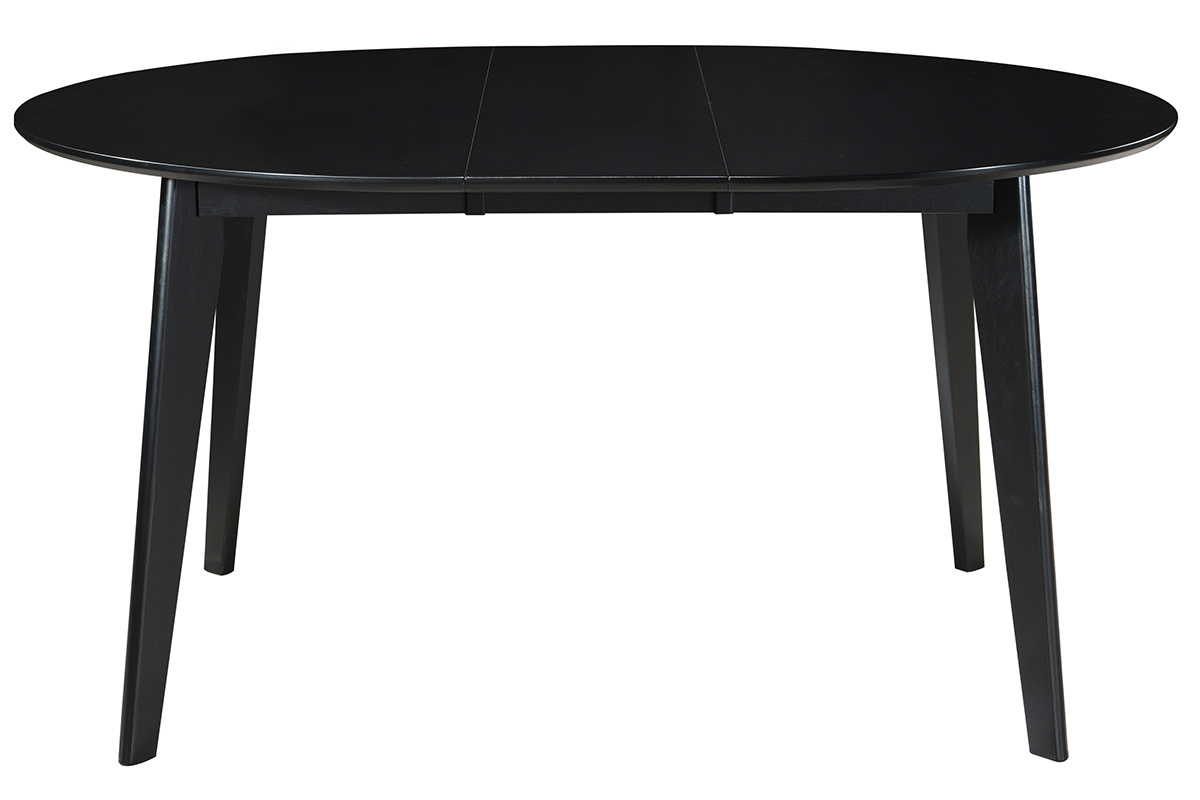 Table  manger design extensible ronde noire L120-150 cm LEENA