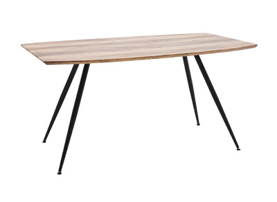 Table &agrave; manger design finition ch&ecirc;ne sauvage et m&eacute;tal BOCCA