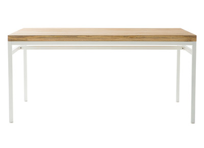 Table &agrave; manger design manguier et m&eacute;tal blanc 160cm BOHO