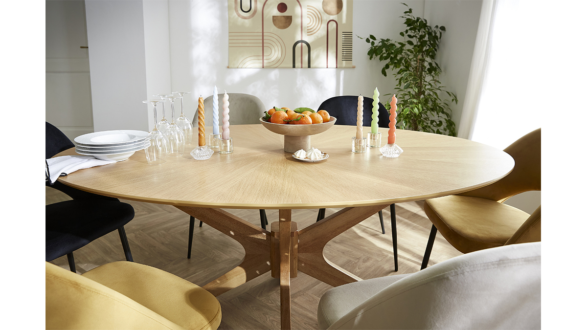 Table  manger design ovale chne L160 cm DIELLI