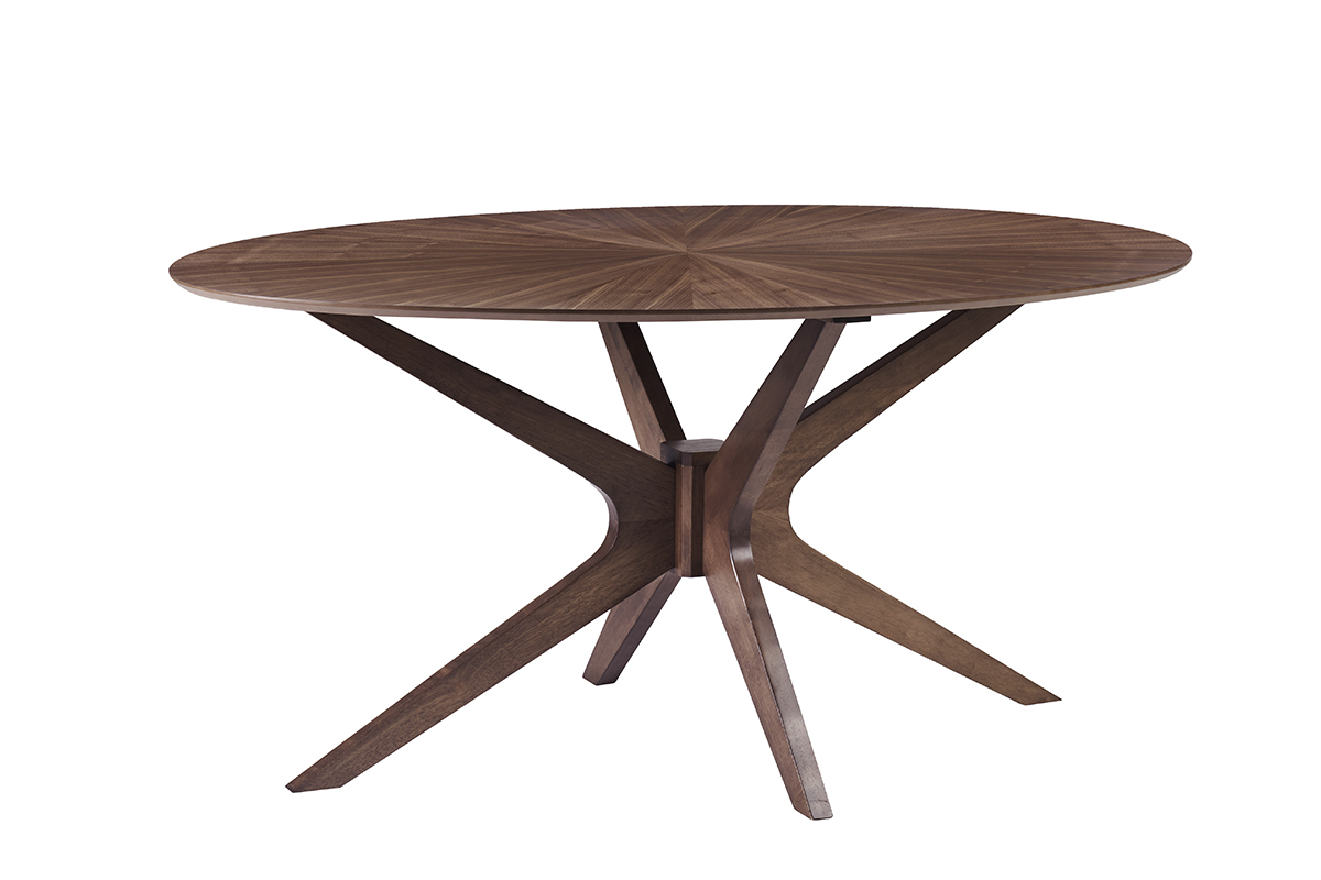 Table  manger design ovale noyer L160 cm DIELLI