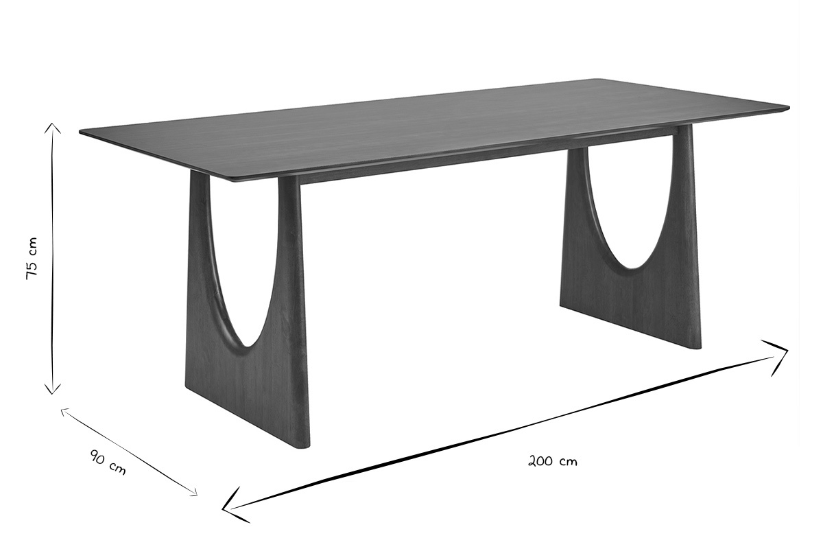 Table � manger design rectangulaire en bois fonc� noyer L200 cm KUALA