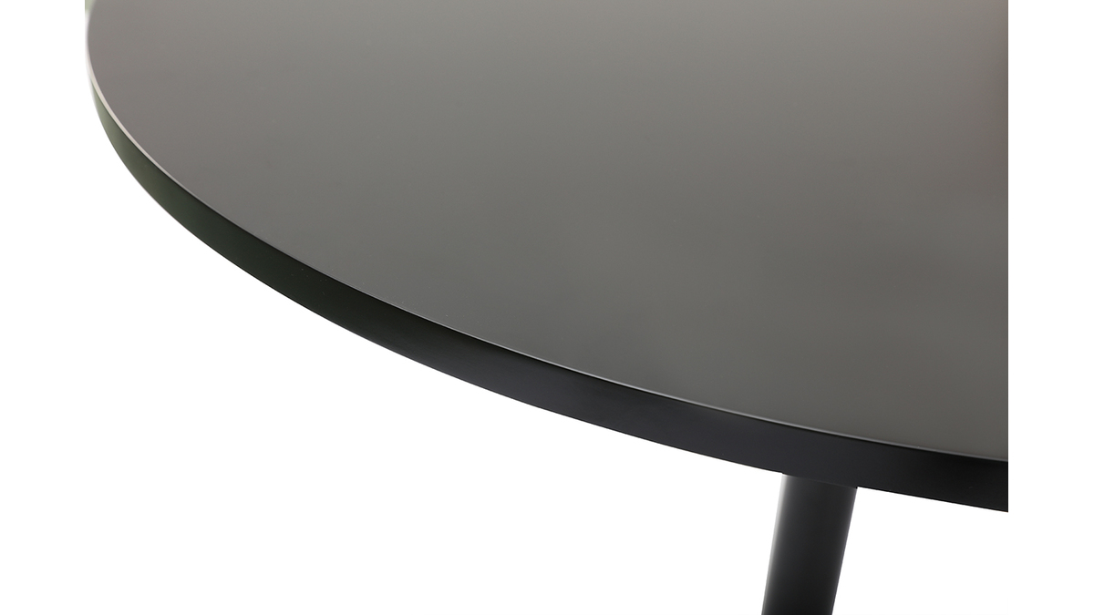 Table  manger design ronde noire D90 cm CALISTA