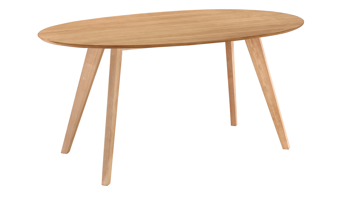 Table  manger design scandinave ovale bois clair L160 cm MARIK