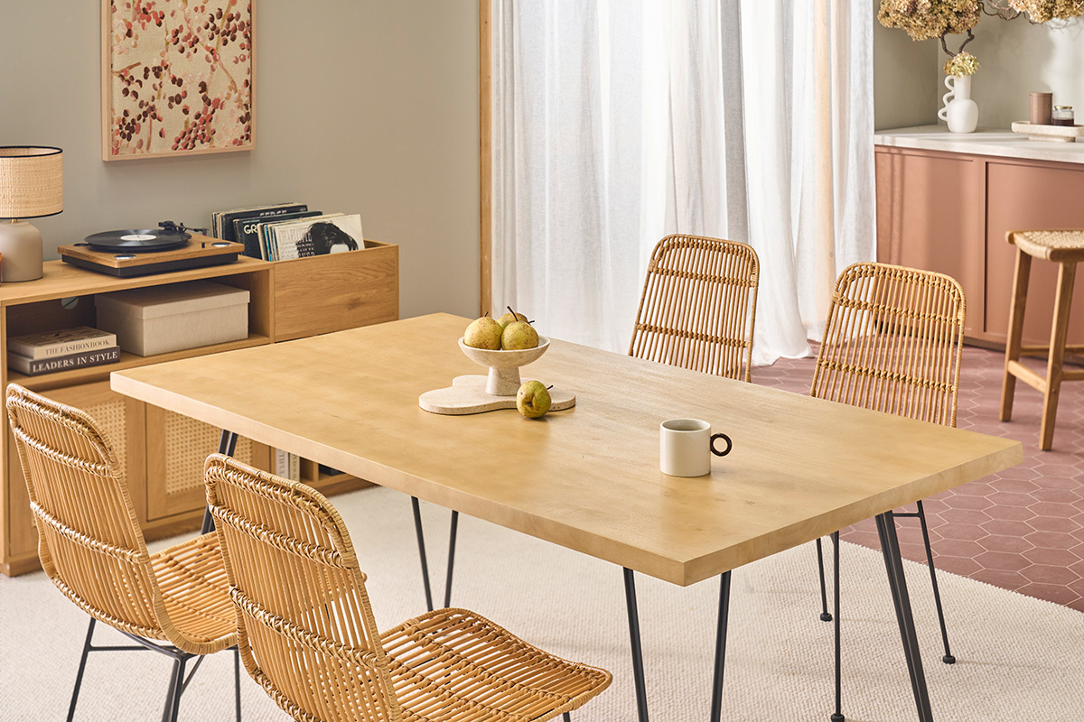 Table � manger en bois manguier massif L160 cm VIBES