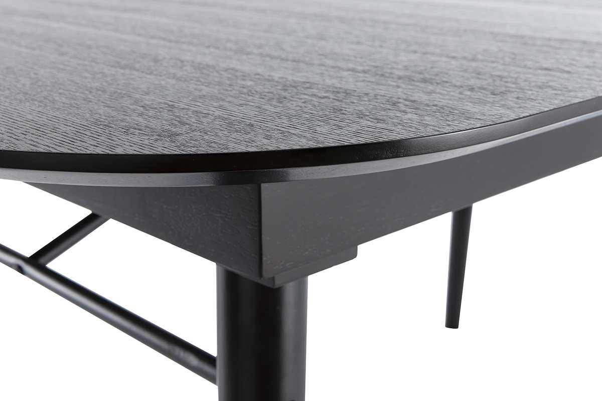 Table � manger extensible bois noir et gris L150-180 cm SHELDON