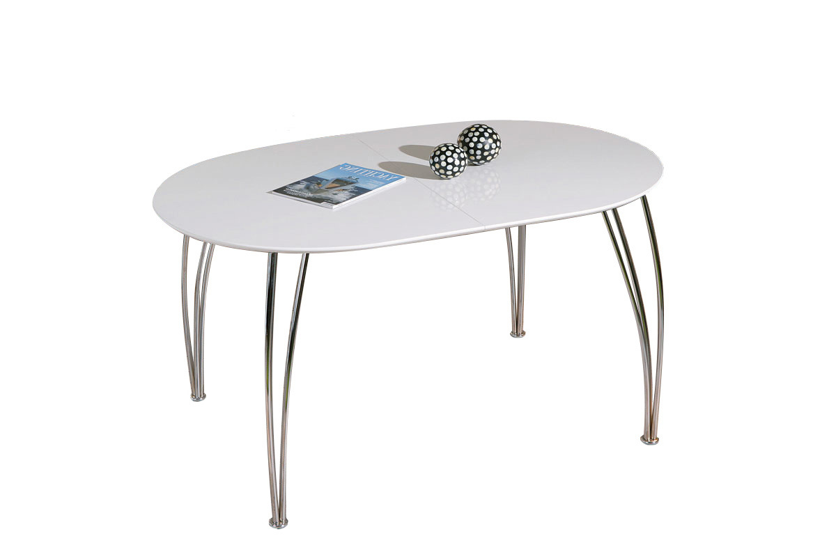 Table � manger extensible design laqu�e blanche L140-180 OXANE