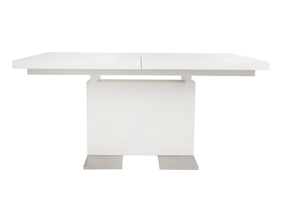 Table &agrave; manger extensible design laqu&eacute;e blanche L160-220 NEMIA