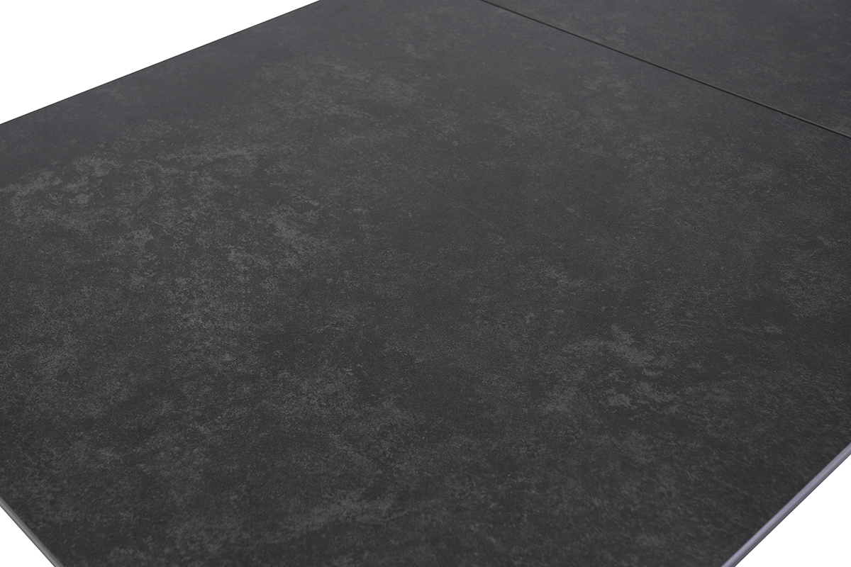 Table � manger extensible en c�ramique noire et m�tal L180-240 cm CARA